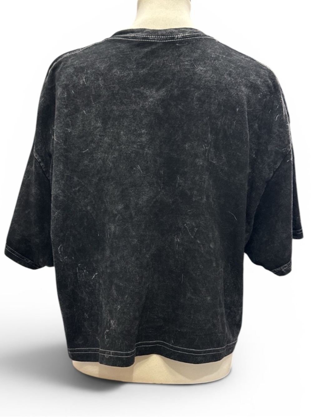 Washed Black Rose Graphic Short Sleeve Tee #488 - Picture 2 of 3